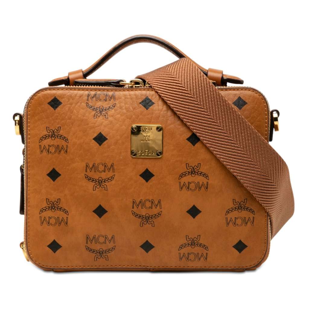 MCM Small Visetos Coated Canvas Klassik Satchel Brown Very good condition - Front View