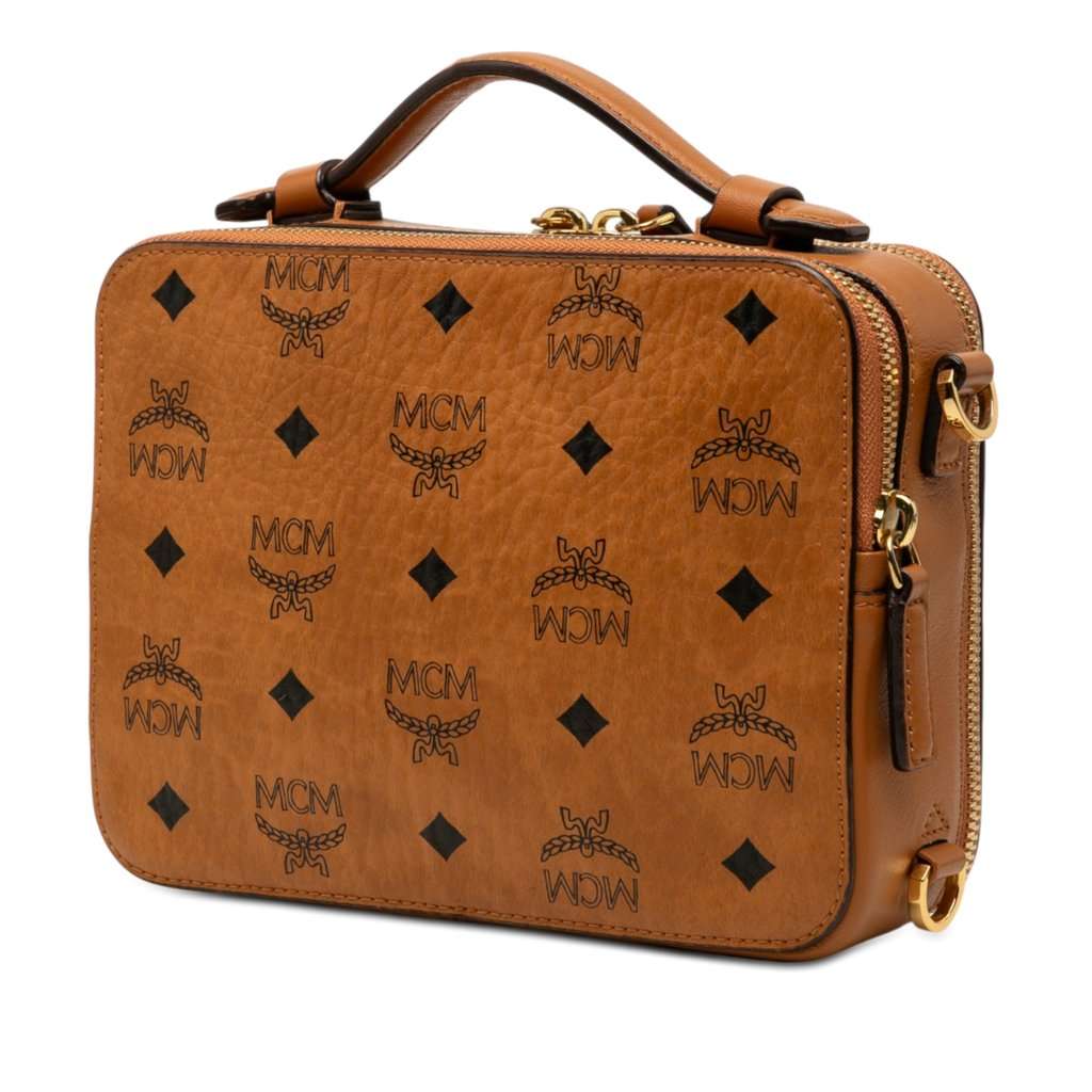 MCM Small Visetos Coated Canvas Klassik Satchel Brown Very good condition - Back View