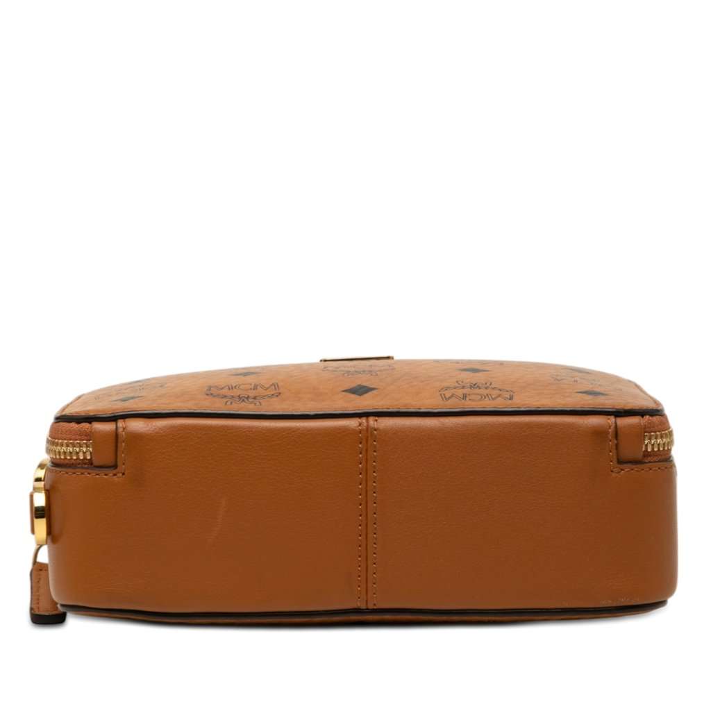 MCM Small Visetos Coated Canvas Klassik Satchel Brown Very good condition - Inside View