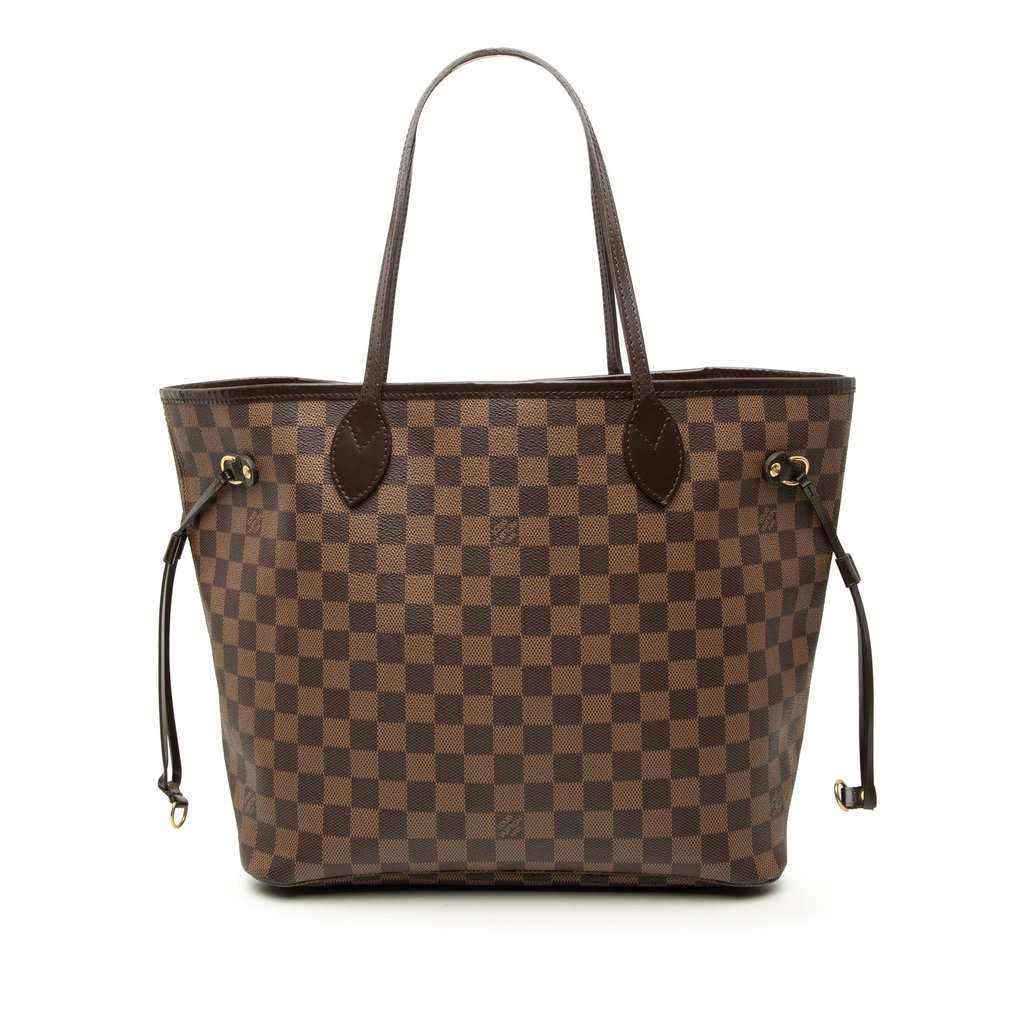 Louis Vuitton Damier Ebene Neverfull MM Brown Good - Front View