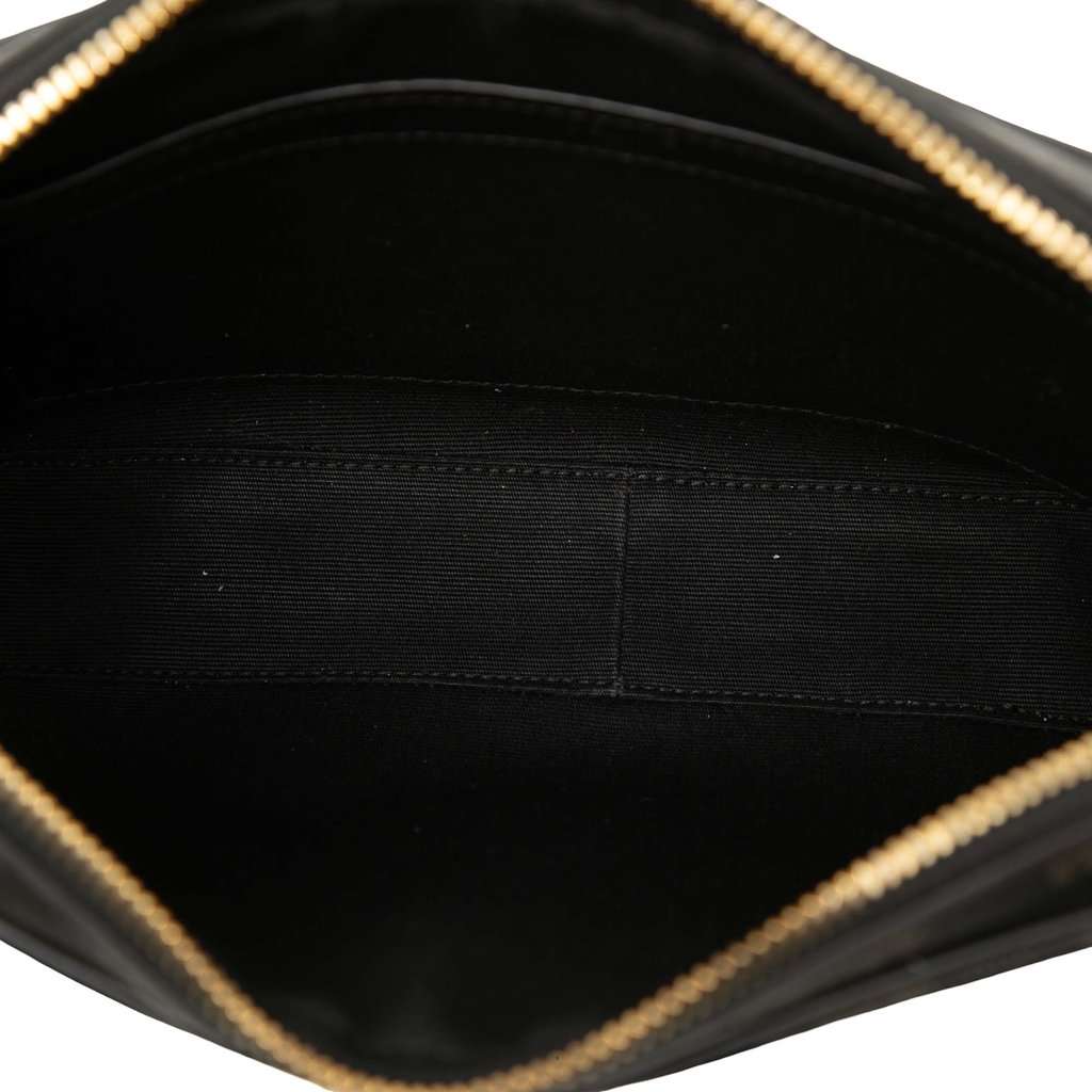Celine Medium Triomphe Coated Canvas Logo Crossbody Black Very good - Model View