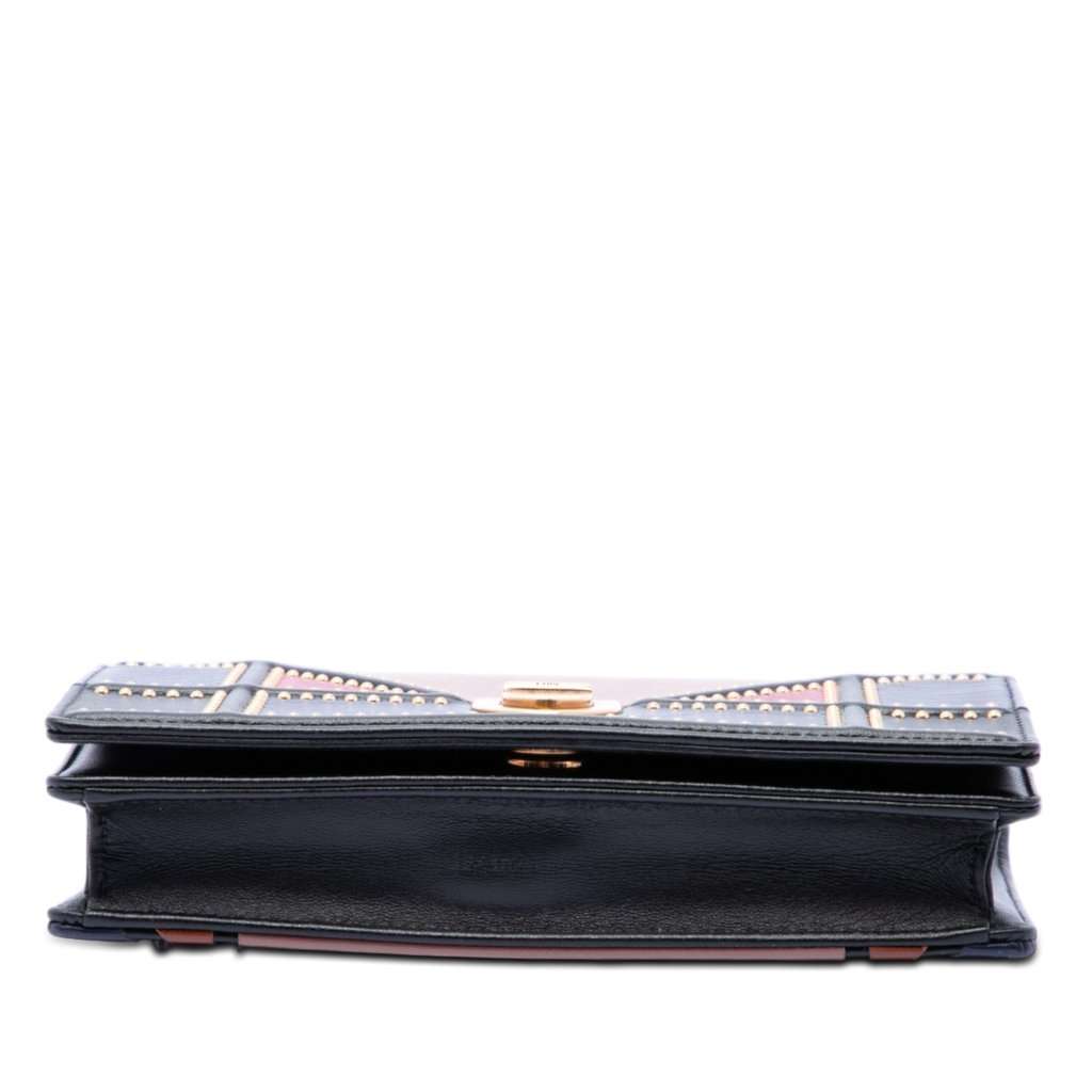 Dior Small Multicolore Studded Lambskin Diorama Flap Pink Leather Very good condition - Inside View