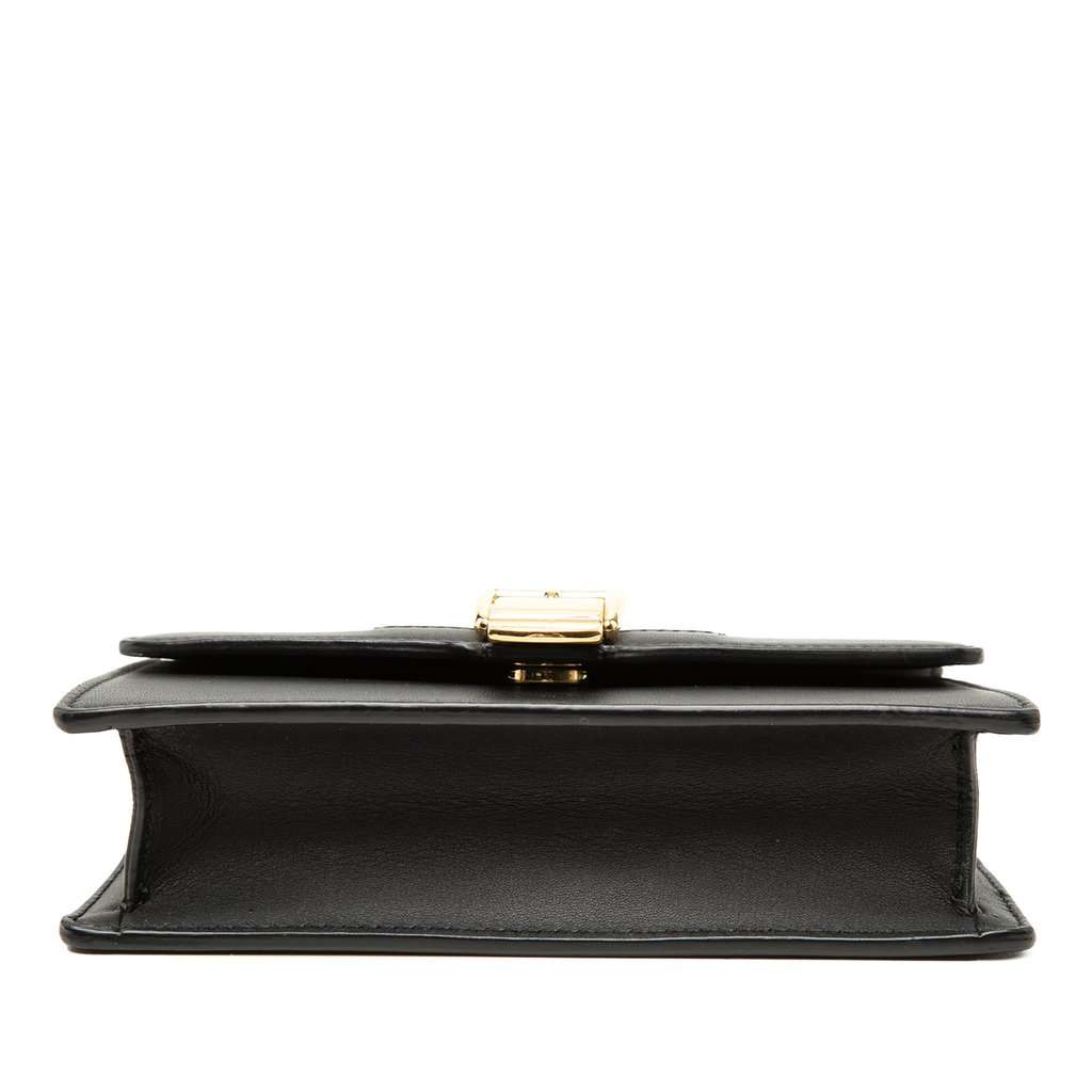 Gucci Super Mini Calfskin Web Sylvie Chain Crossbody Black Leather Very good condition - Inside View