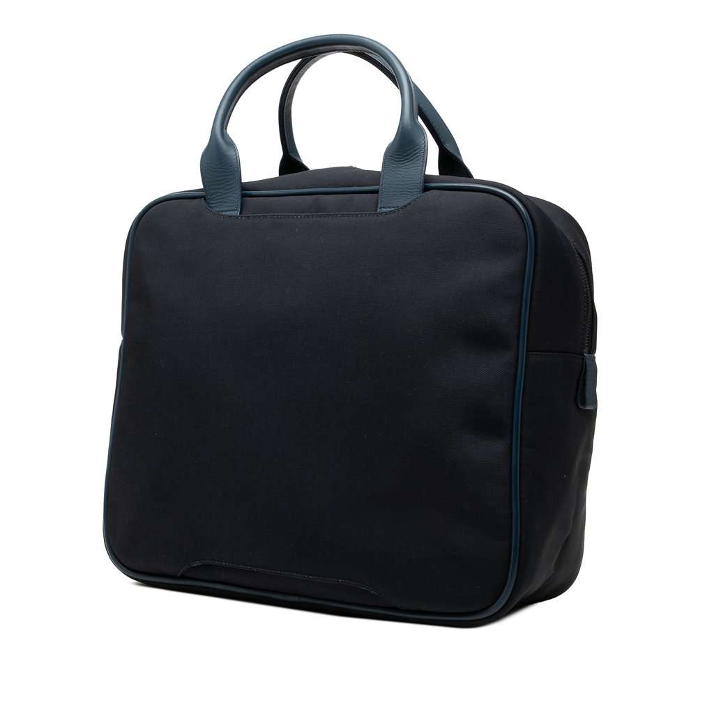 Bottega Veneta Bicolor Nappa Intrecciato Trimmed Canvas Business Bag Black Very good - Back View
