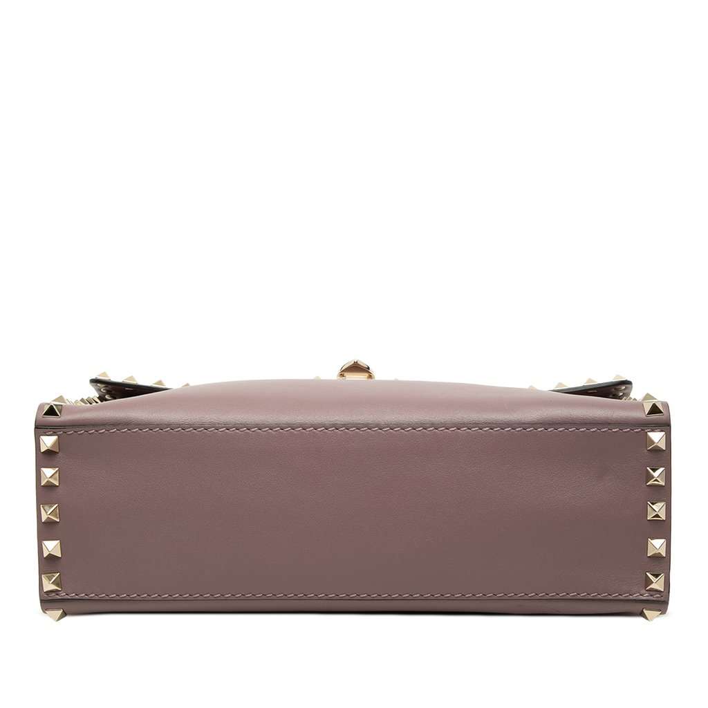 Valentino Small Leather Rockstud Single Handle Flap Pink Leather Very good condition - Inside View