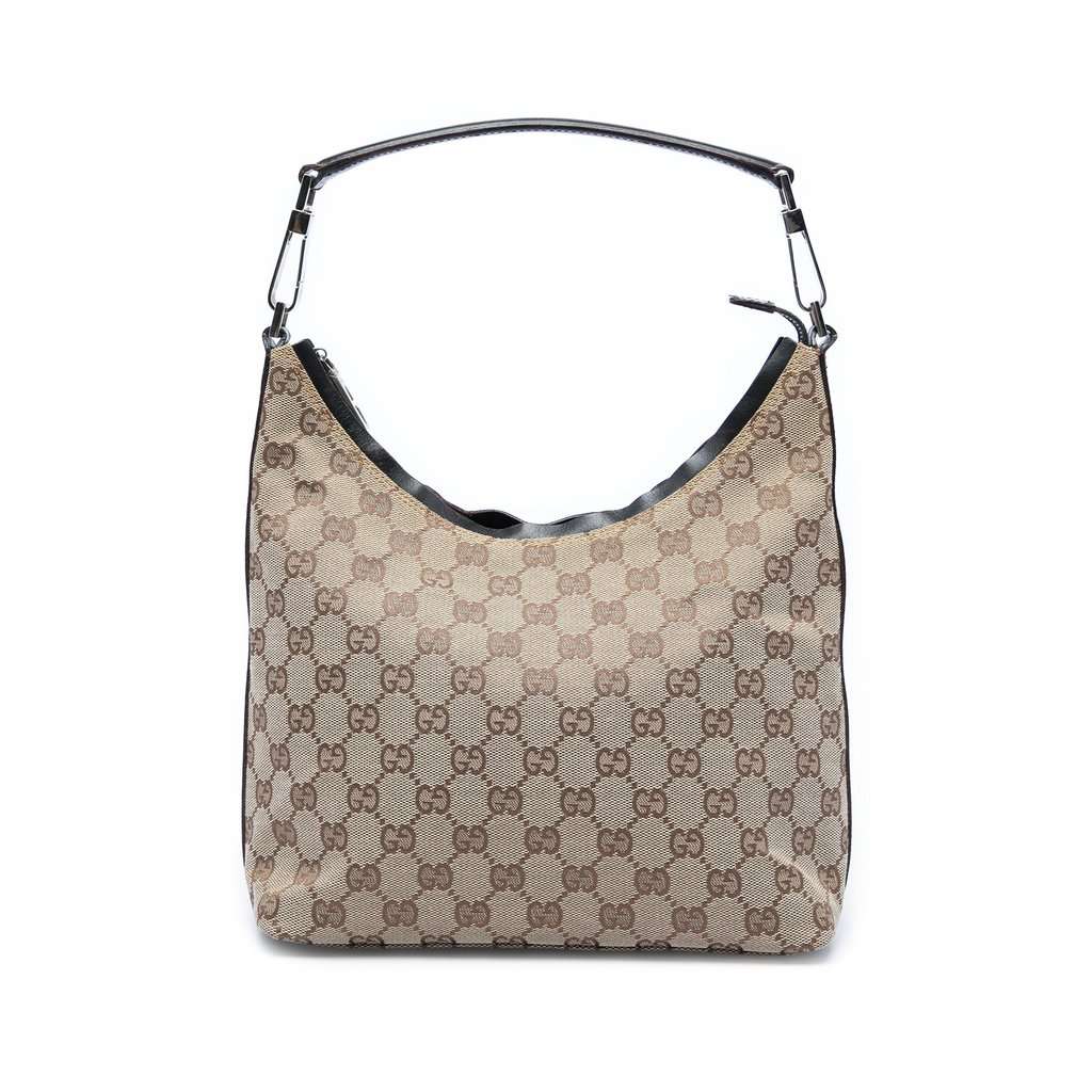 Gucci GG Canvas Shoulder Bag Beige Very good - Front View