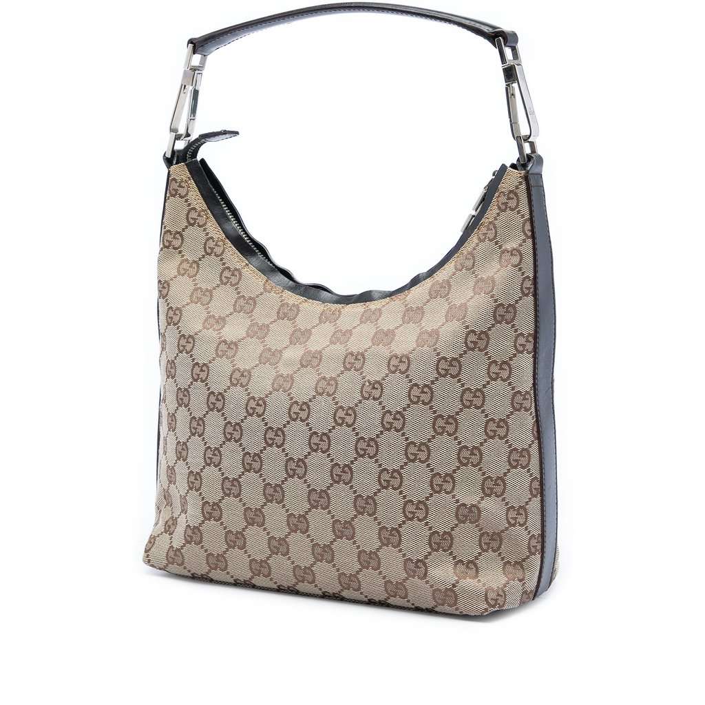 Gucci GG Canvas Shoulder Bag Beige Very good - Back View