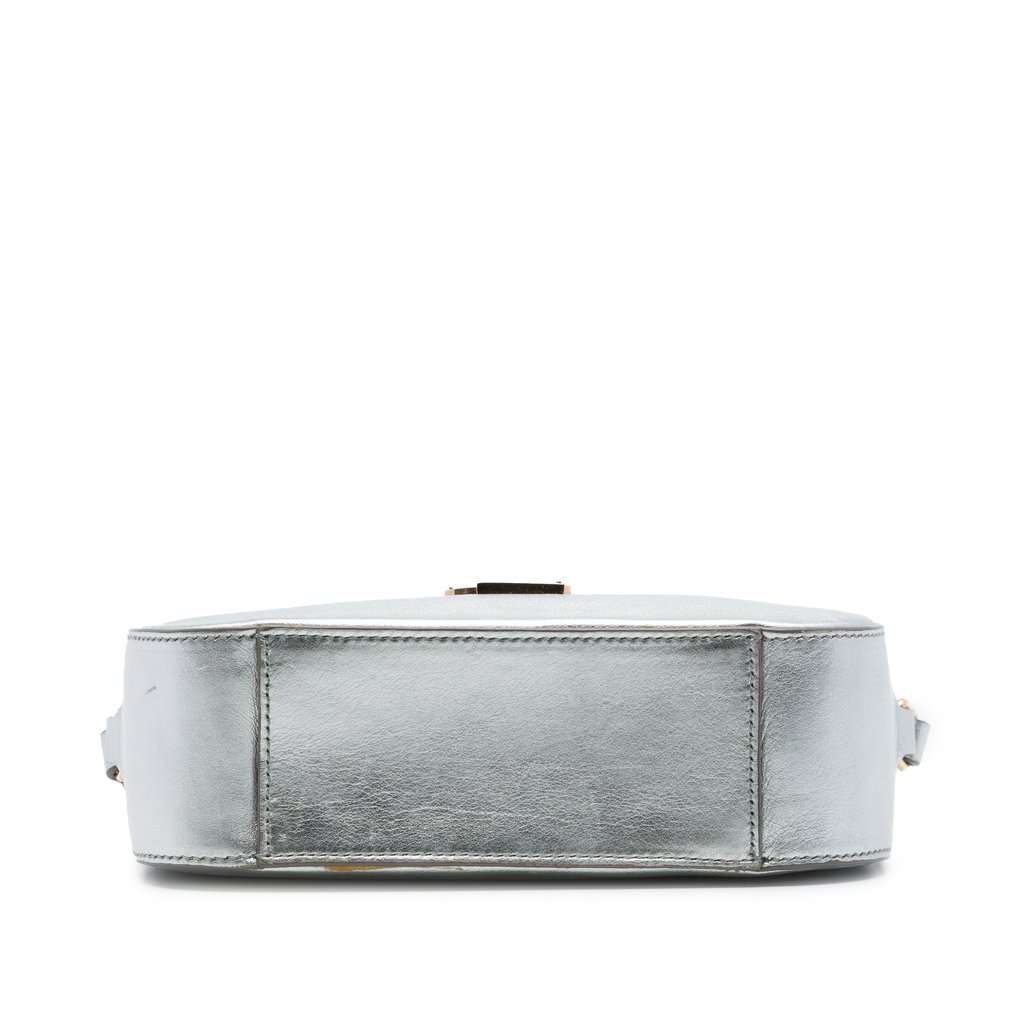 Saint Laurent Small Metallic Calfskin Classic Monogram Camera Bag Silver Leather Very good - Inside View