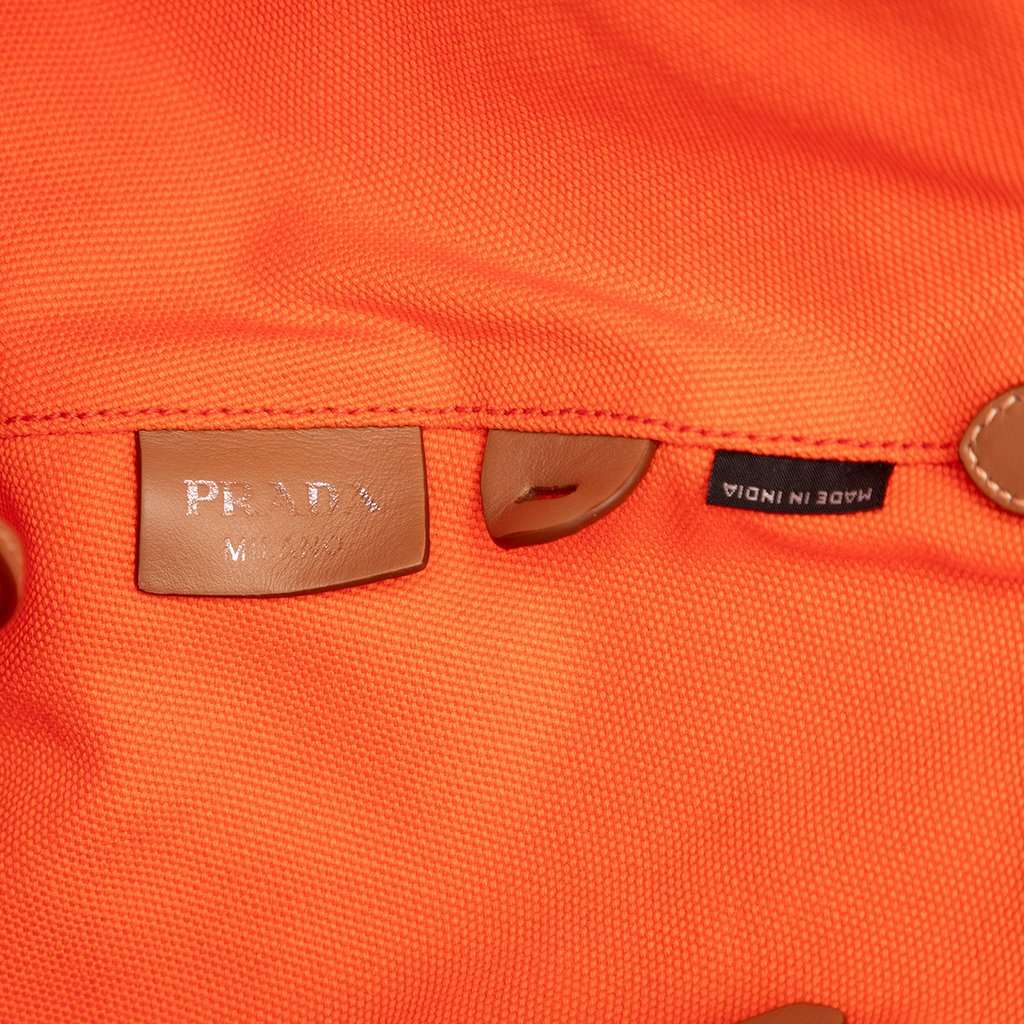 Prada Canvas Canapa Logo Tote Orange Very good - Box View
