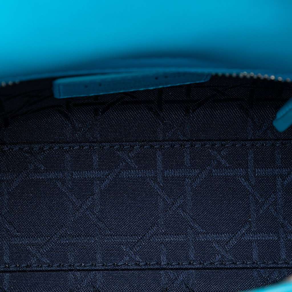 Dior Mini Lambskin Cannage Lady Dior Blue Leather Very good - Model View