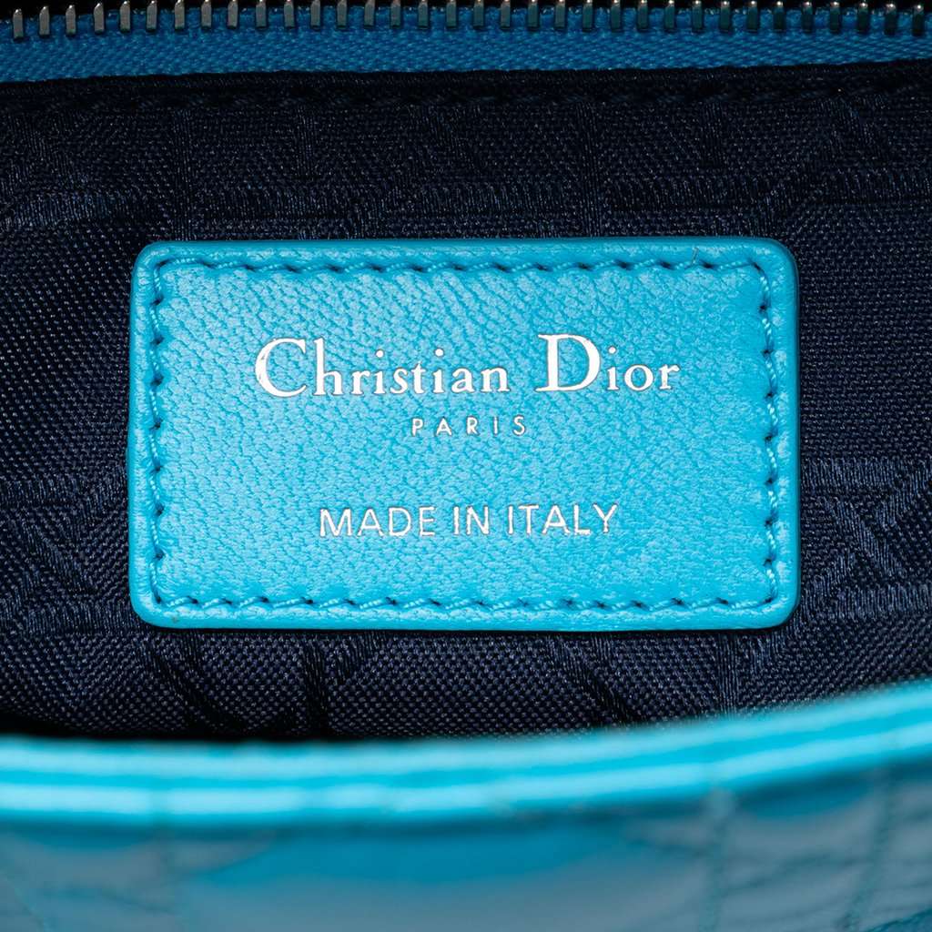 Dior Mini Lambskin Cannage Lady Dior Blue Leather Very good - Box View
