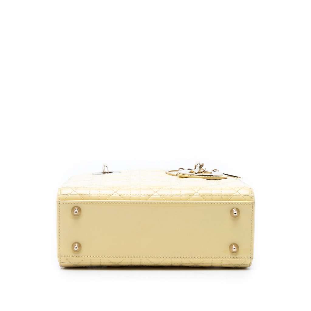 Dior Small Patent Cannage Lady Dior Yellow Leather Very good condition - Inside View