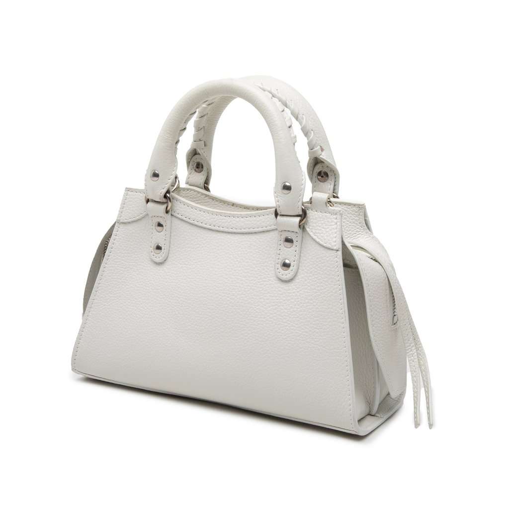 Balenciaga Mini Calfskin Motocross Neo Classic City Satchel White Leather Very good - Back View