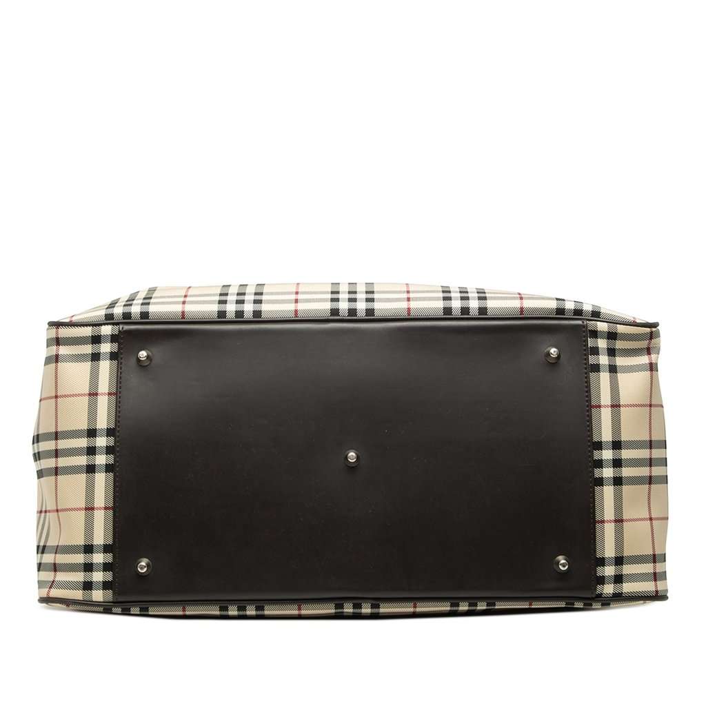 Burberry House Check Canvas Travel Bag Beige Good - Inside View