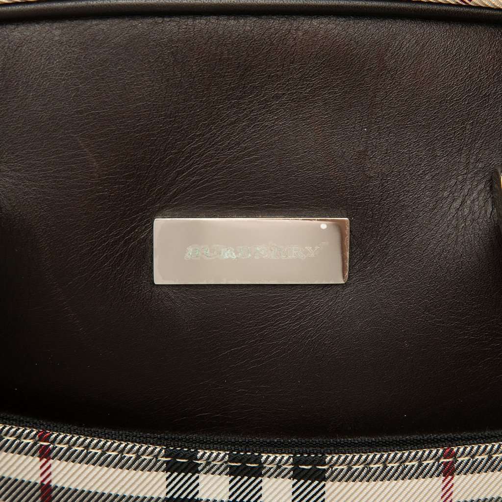 Burberry House Check Canvas Travel Bag Beige Good - Box View