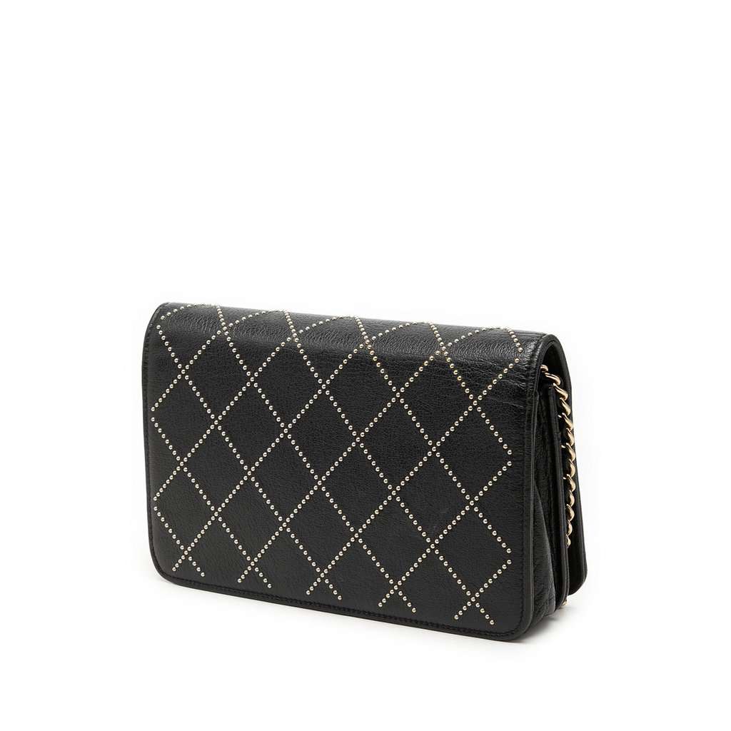 Chanel CC Studded Lambskin Crystal Wallet On Chain Black Leather Very good condition - Back View