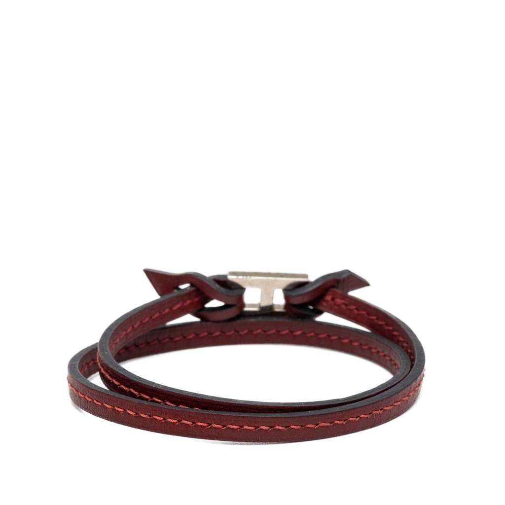 Hermès Leather Tillet Double Tour Bracelet Red Leather Very good condition - Inside View