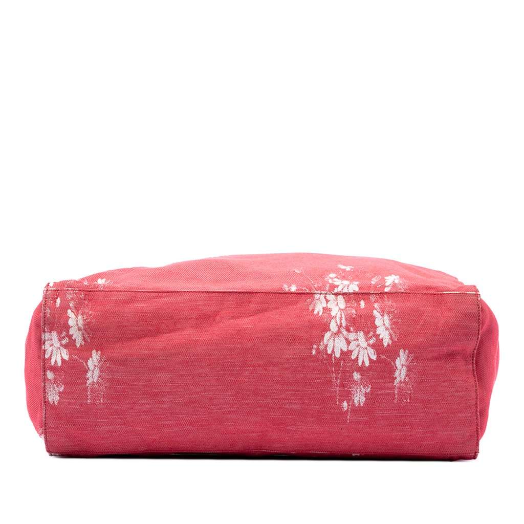 Prada Floral Printed Canvas Tote Pink Very good - Inside View