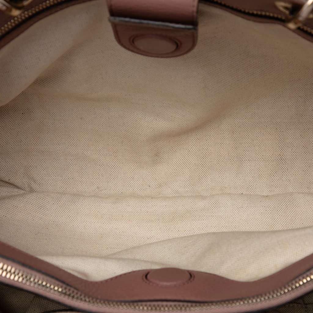 Gucci Medium Calfskin Bamboo Shopper Satchel Pink Leather Good - Model View