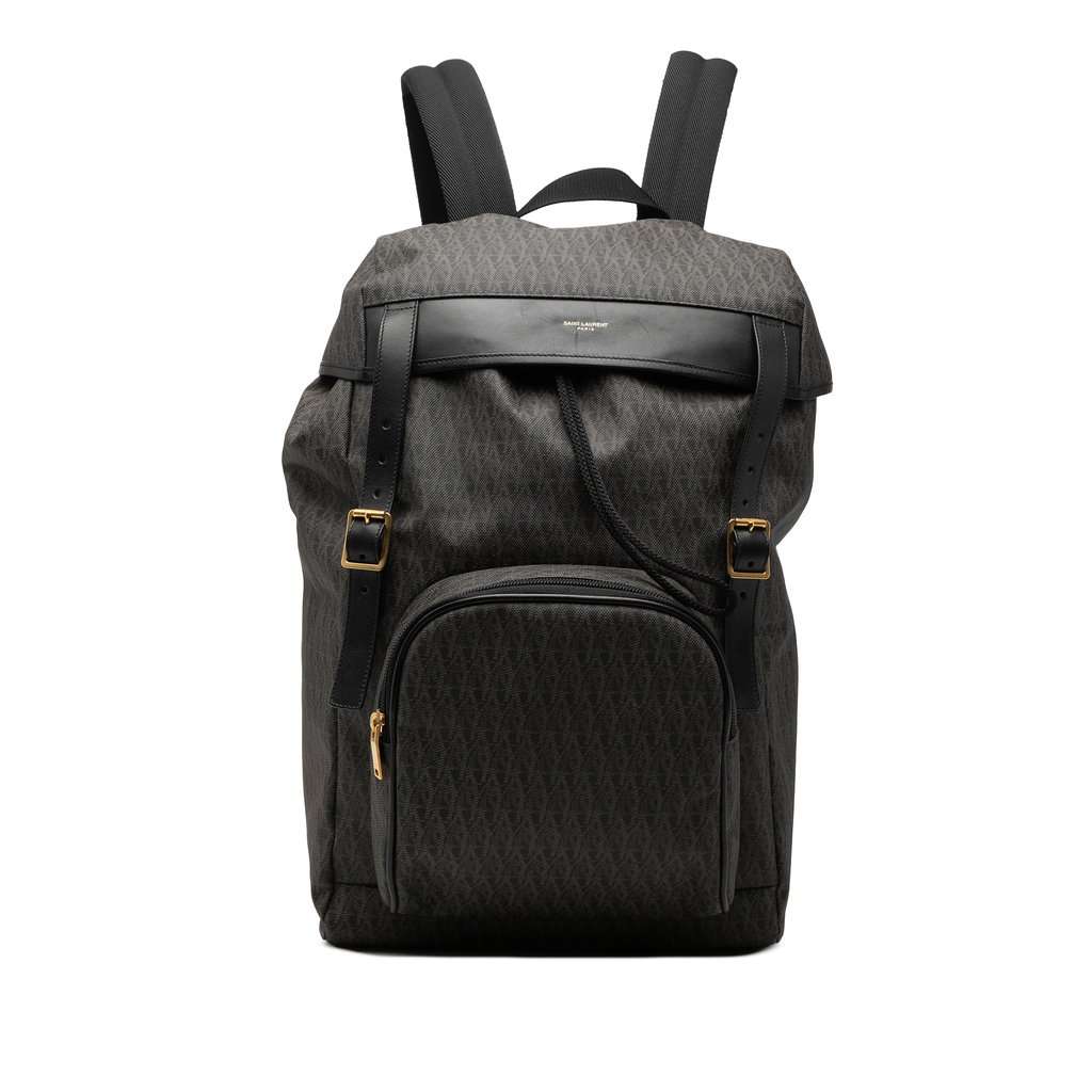 Saint Laurent Canvas Monogram Utilitarian Hunting Backpack Black Very good condition - Front View