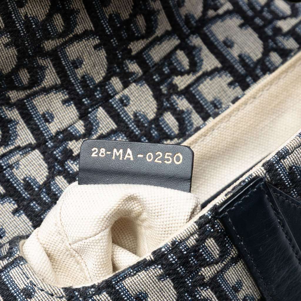 Dior Mini Oblique Canvas Saddle Bag Blue Very good condition - Box View