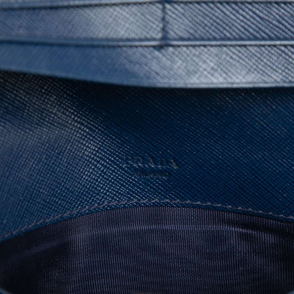 Prada Saffiano Lux Continental Wallet Blue Leather Very good condition - Box View