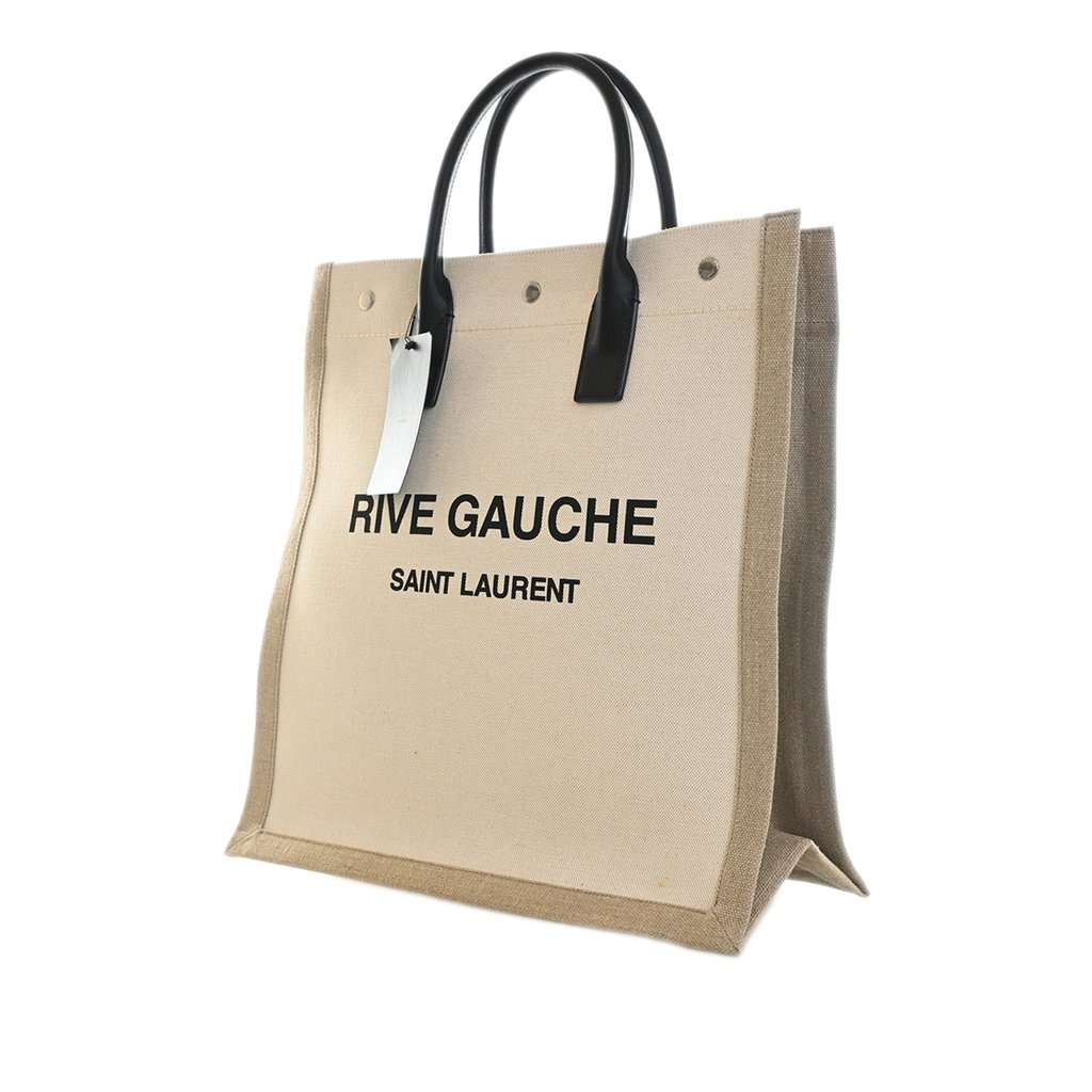 Saint Laurent Mixed Fibers Rive Gauche North South Tote Brown Very good - Back View