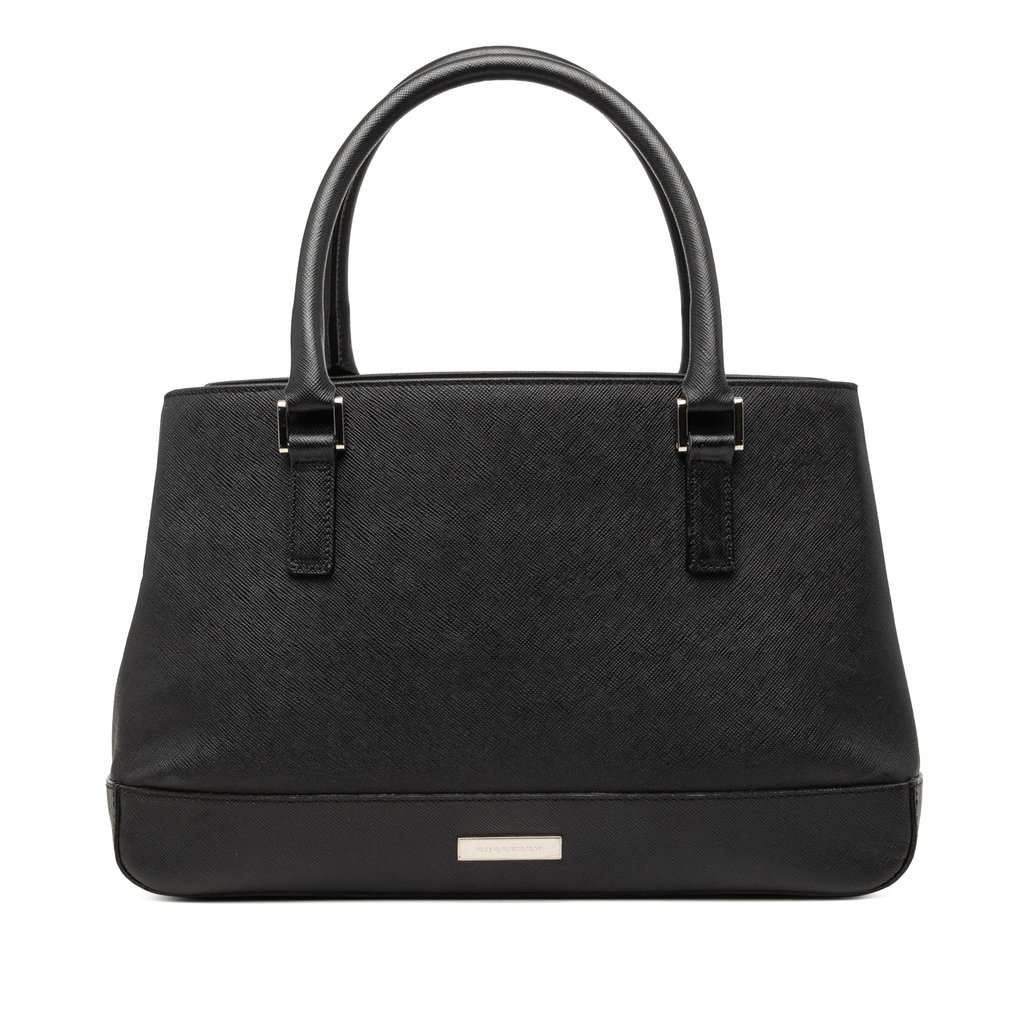 Burberry Calfskin Handbag Black Leather Very good - Front View