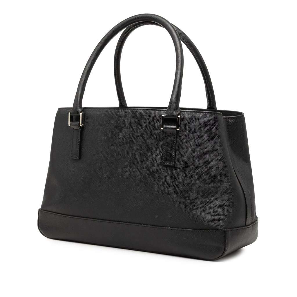 Burberry Calfskin Handbag Black Leather Very good - Back View