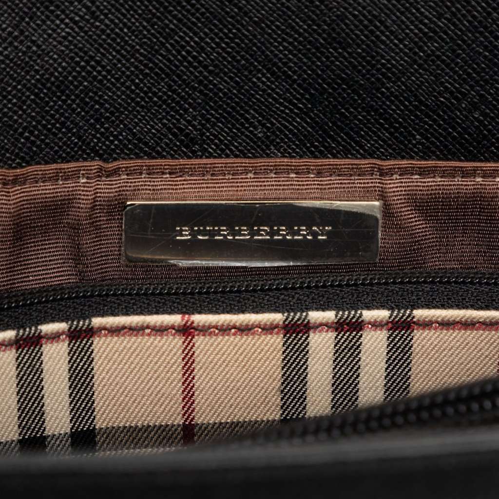 Burberry Calfskin Handbag Black Leather Very good - Box View