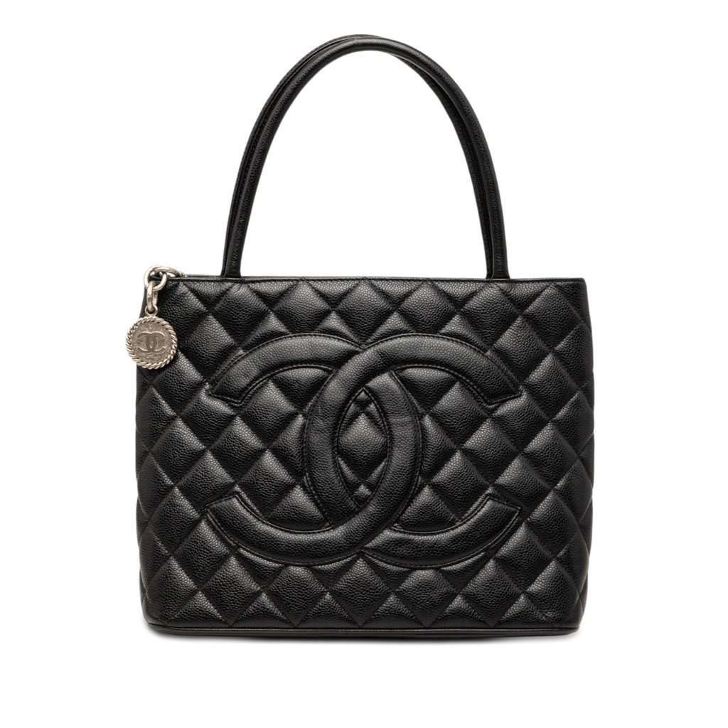 Chanel Caviar Medallion Tote Black Leather Very good condition - Front View
