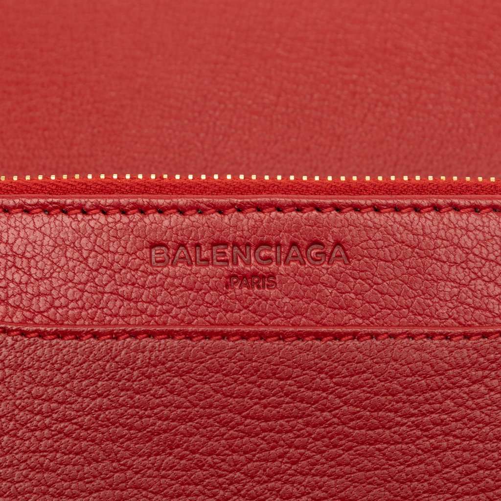 Balenciaga Goatskin Motocross Metallic Edge Wallet on Chain Red Leather Very good condition - Box View