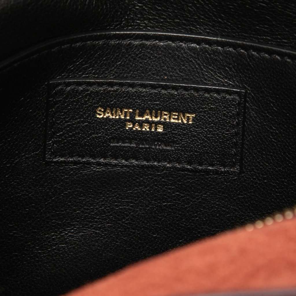 Saint Laurent Suede Monogram All Over Camera Bag Brown Leather Very good condition - Box View