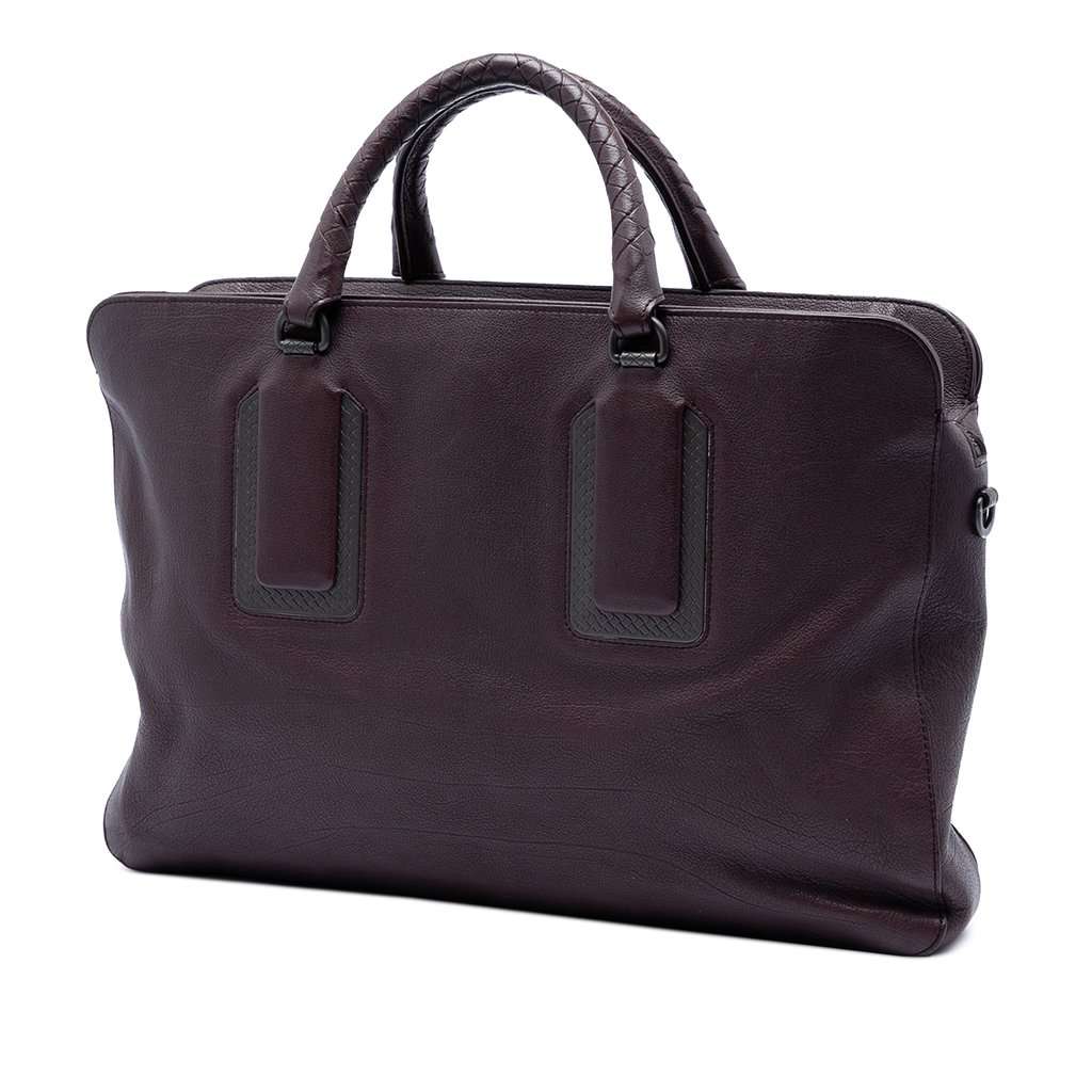 Bottega Veneta Leather Business Bag Red Leather Very good condition - Back View