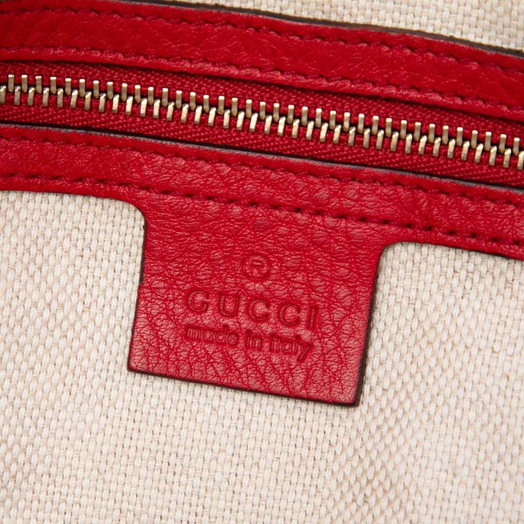 Gucci Calfskin Soho Chain Zip Shoulder Bag Red Leather Very good condition - Box View