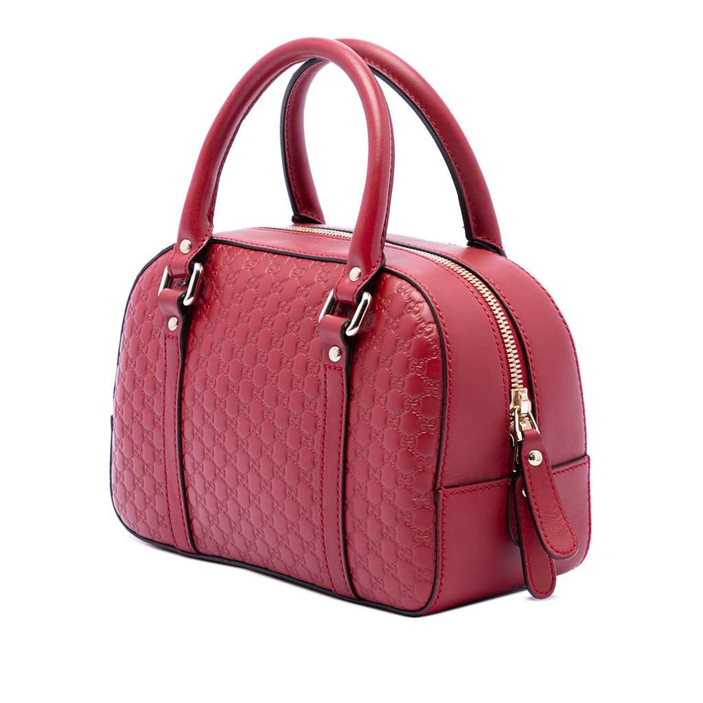 Gucci Small Microguccissima Bree Satchel Red Leather Very good condition - Back View