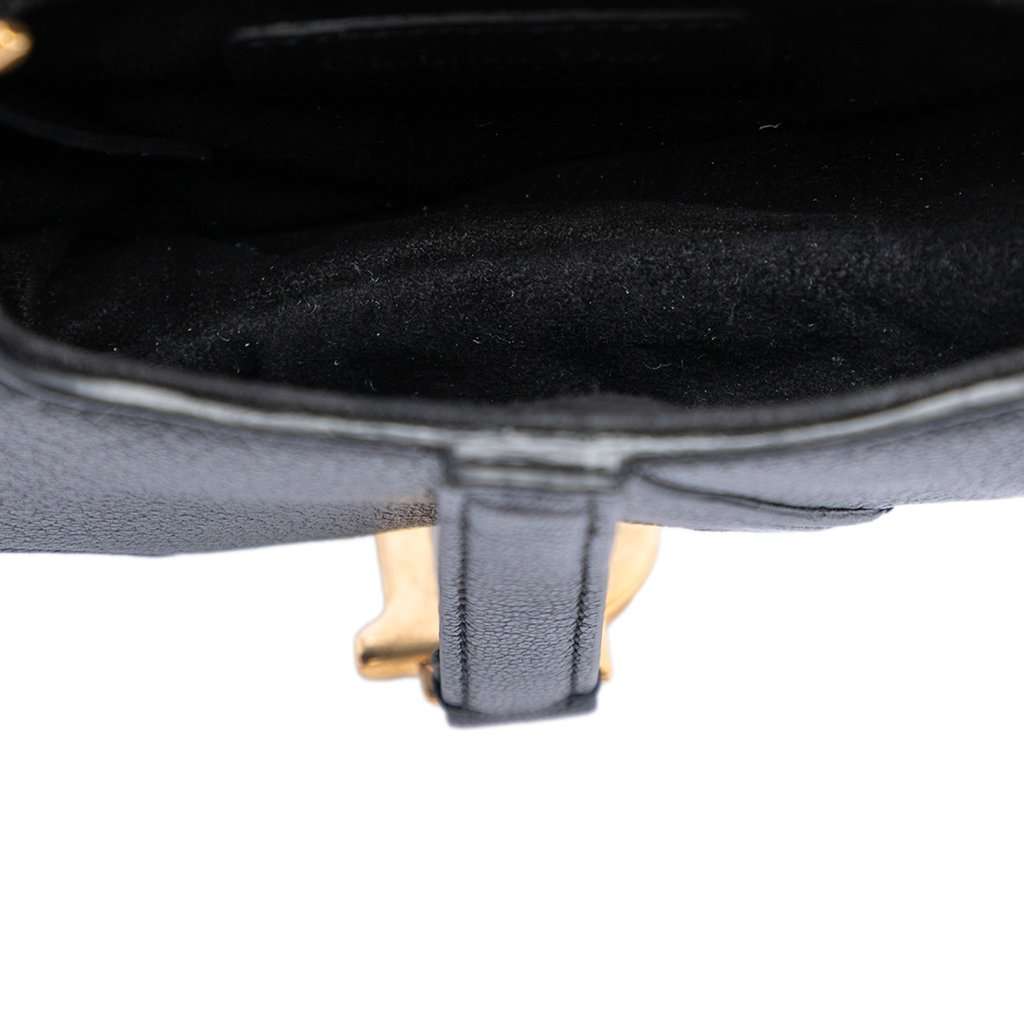 Dior Micro Goatskin Saddle Bag Black Leather Very good condition - Model View