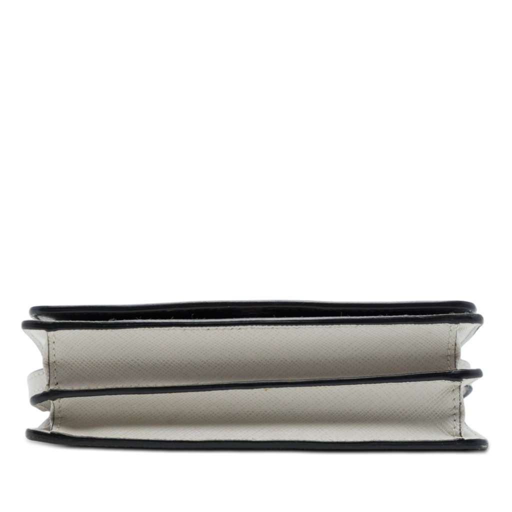 Prada Saffiano Wallet on Strap White Leather Very good - Inside View