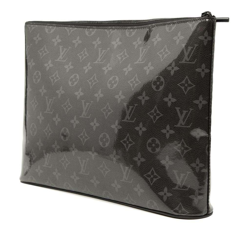 Louis Vuitton Monogram Glaze Pochette Cosmos Black Very good condition - Back View