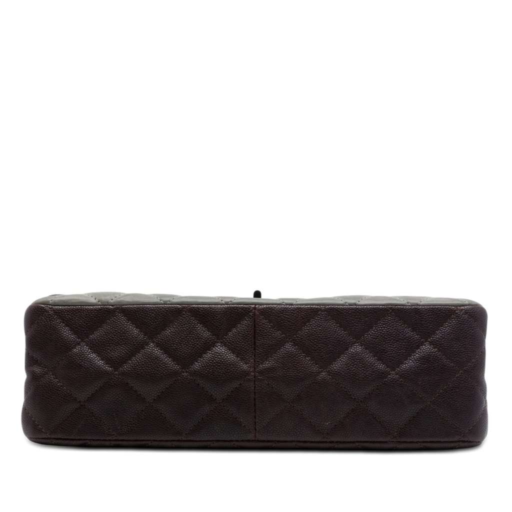 Chanel Bicolor Caviar and Iridescent Calfskin Reissue 2.55 Double Flap 226 Brown Leather Very good condition - Inside View