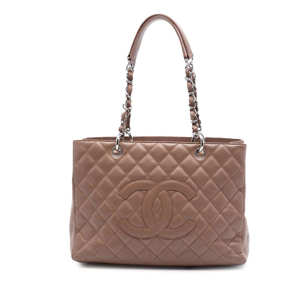 Chanel Caviar Grand Shopping Tote Brown Leather Very good condition - Front View
