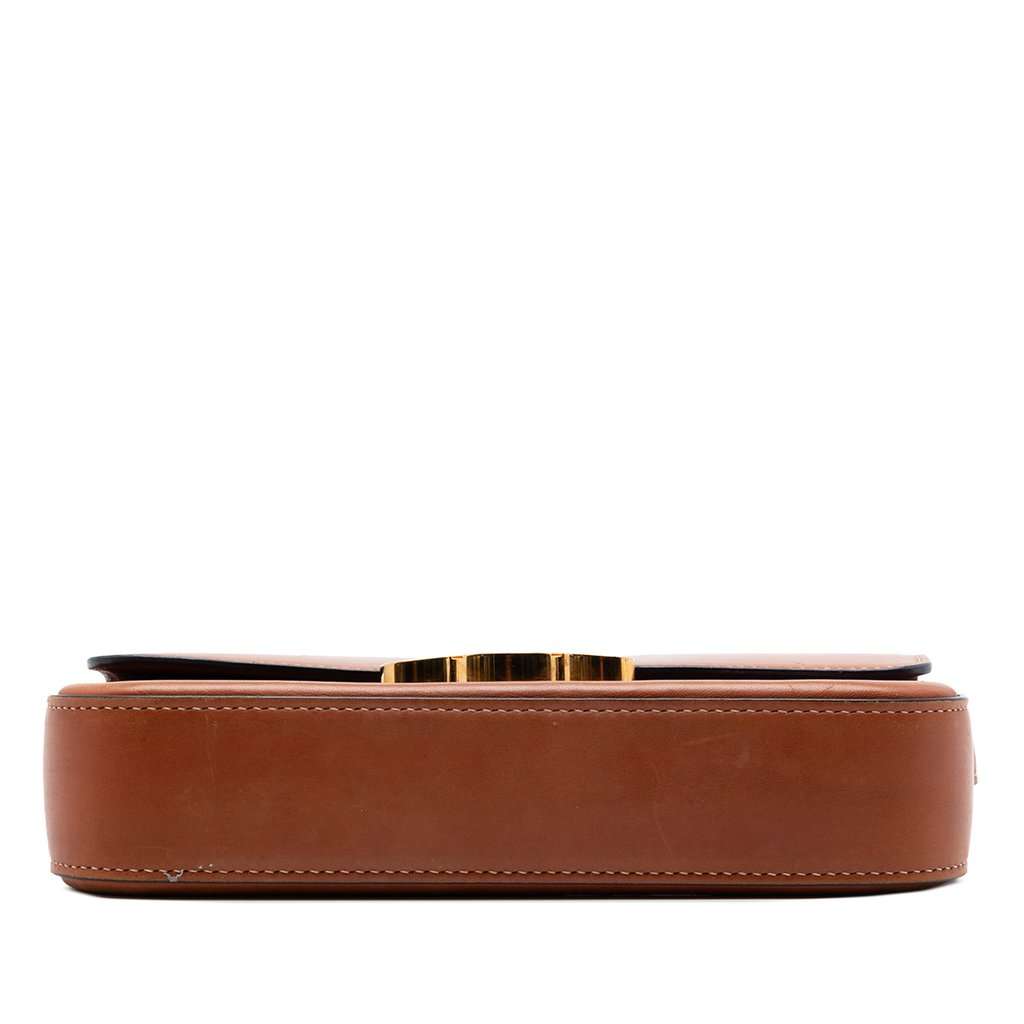Celine Shiny Calfskin Claude Shoulder Bag Brown Leather Very good condition - Inside View