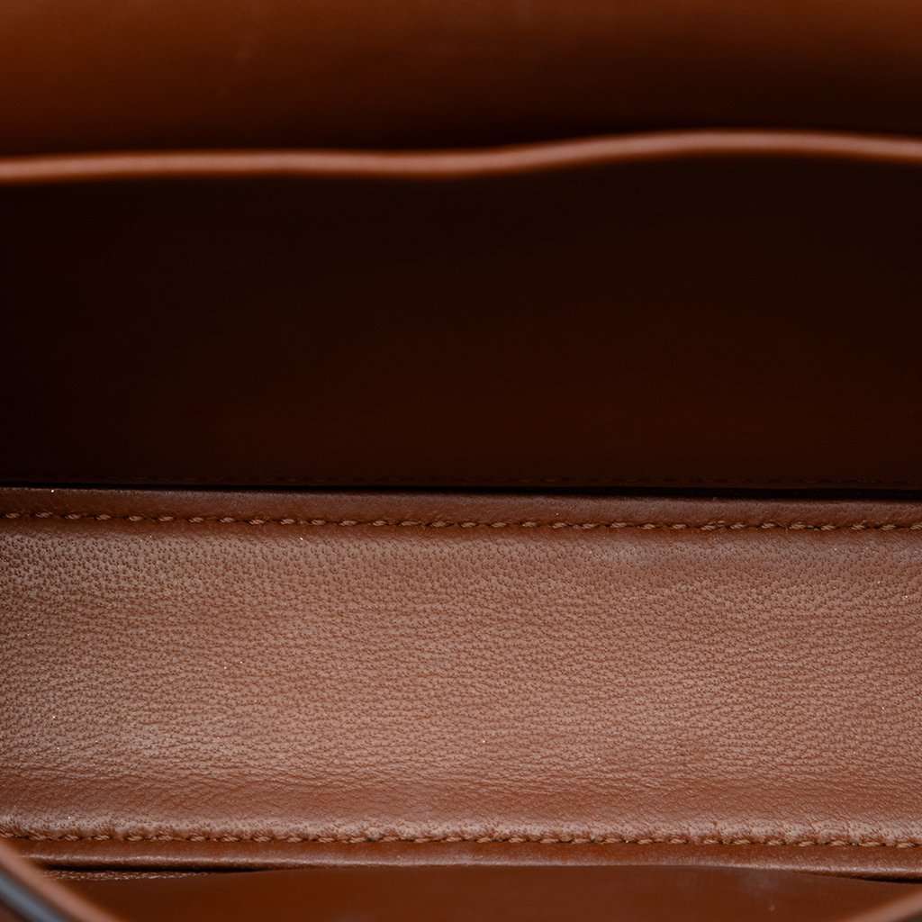 Celine Shiny Calfskin Claude Shoulder Bag Brown Leather Very good condition - Model View