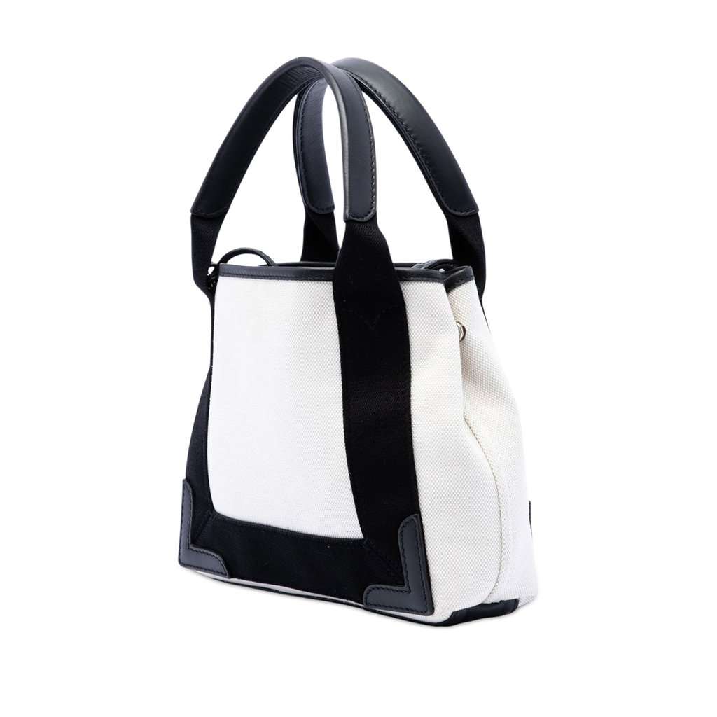 Balenciaga Canvas Navy Cabas XS White Very good - Back View