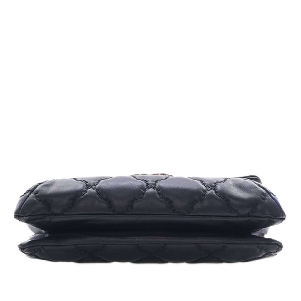 Chanel Mini Lambskin Double Stitch Hamptons Flap Black Leather Very good condition - Box View