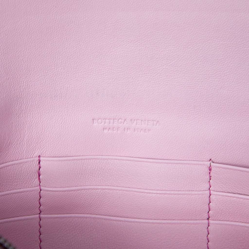 Bottega Veneta Bicolor Nappa Intrecciato Wallet On Chain Pink Leather Very good - Box View