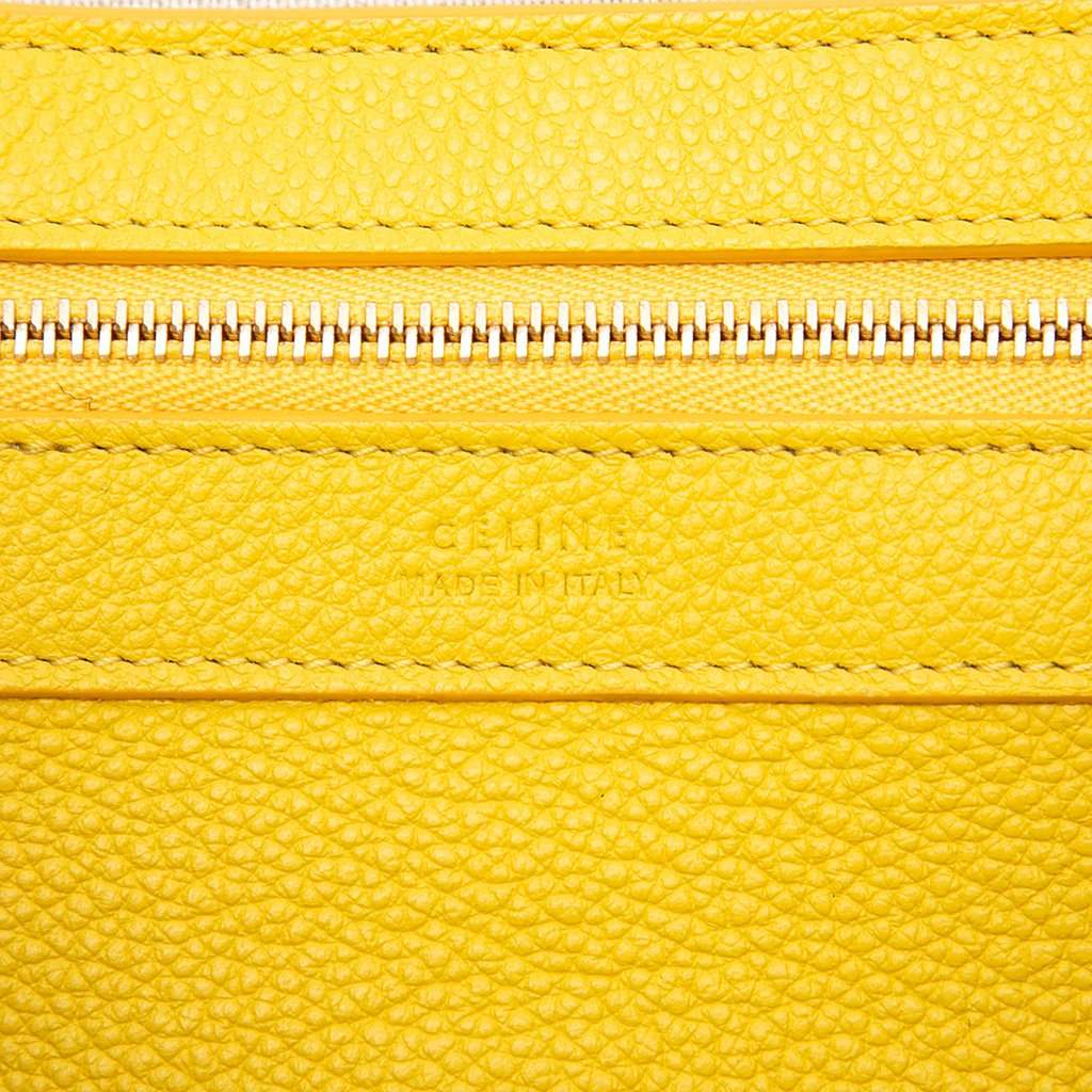 Celine Small Grained Calfskin Phantom Cabas Tote Yellow Leather Very good condition - Box View
