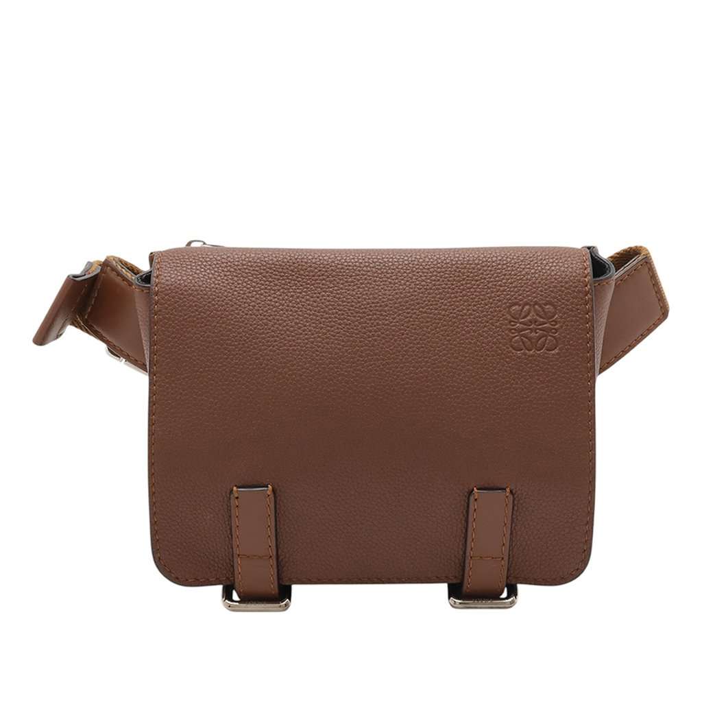 LOEWE Leather Anagram Military Belt Bag Brown Leather Very good condition - Front View