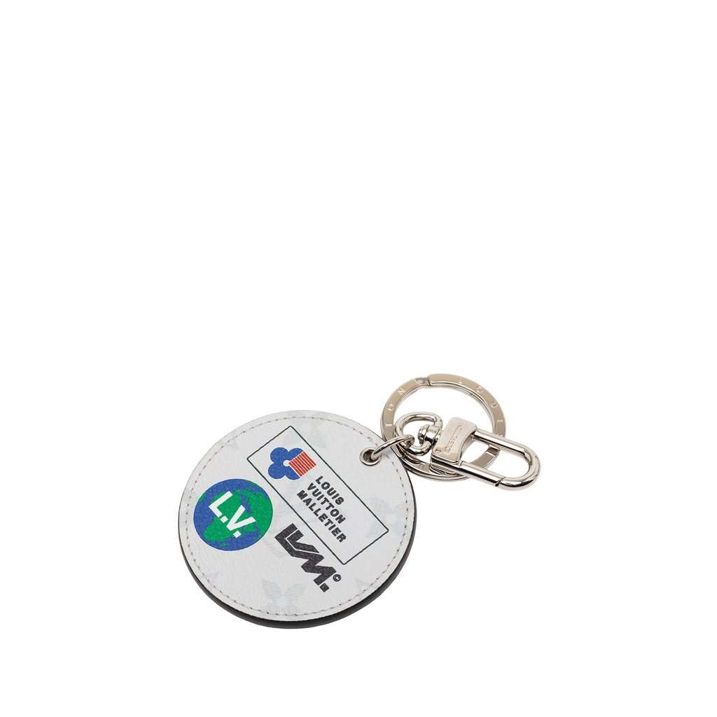 Louis Vuitton Monogram Portefeuille Round Key Chain Silver Very good condition - Front View
