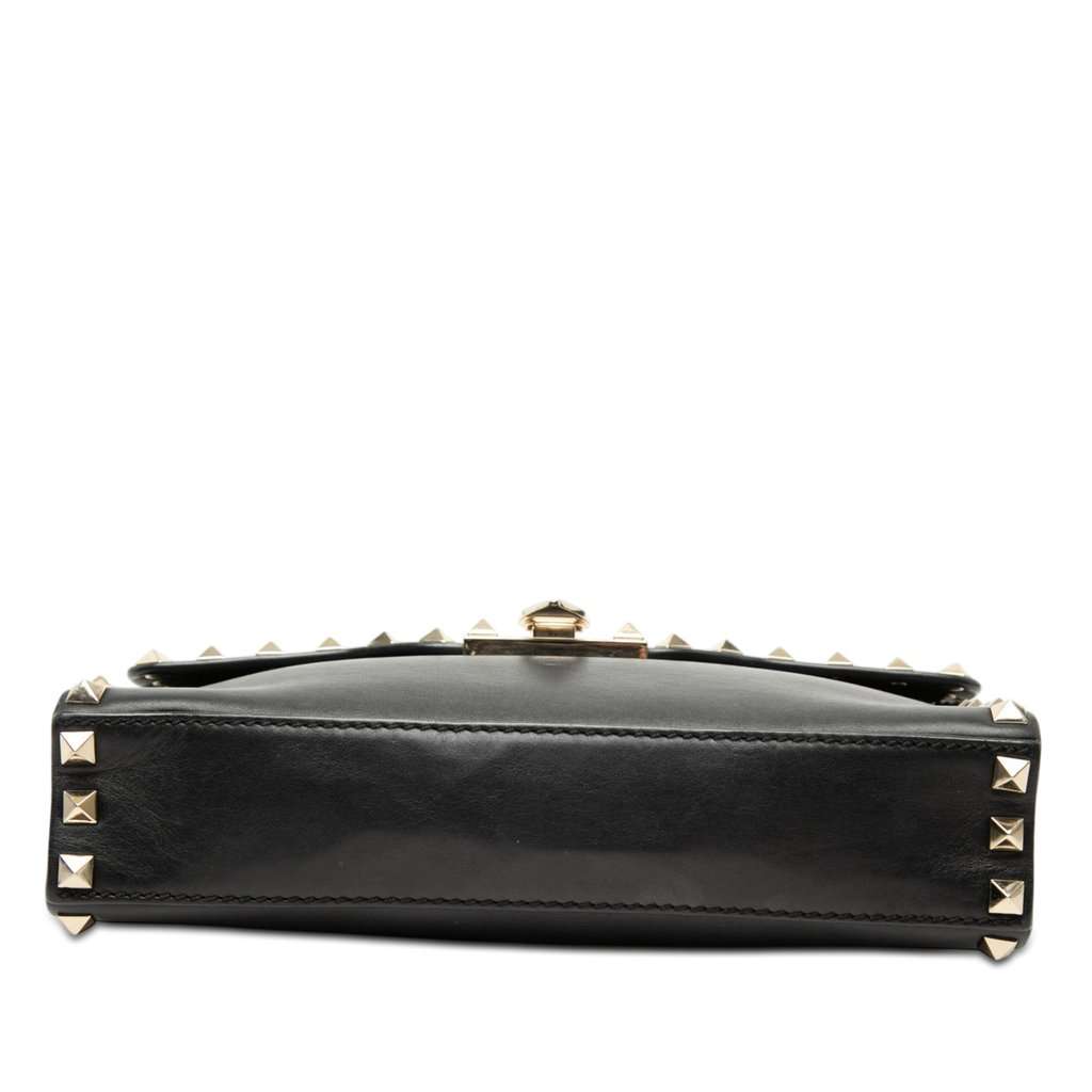 Valentino Small Leather Rockstud Flap Crossbody Black Leather Very good - Inside View